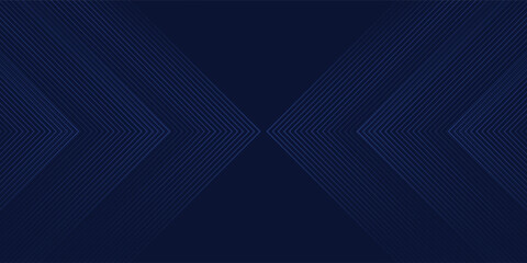 Obraz premium Symmetrical Chevron Lines Gradient Background in Dark Navy Blue with Subtle Light Blue Tones Creating a Sophisticated and Modern Geometric Pattern