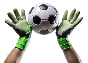 hand holding soccer ball