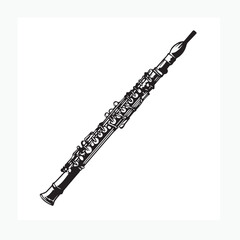 oboe on white background