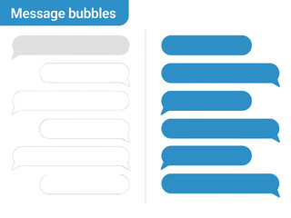Obraz premium Clean Minimalist Messaging Interface Design A Collection of Blank Chat Bubbles