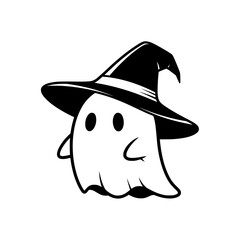 Fototapeta premium Cute Witch Ghost Halloween Icon