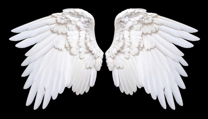 angel wings isolated on black