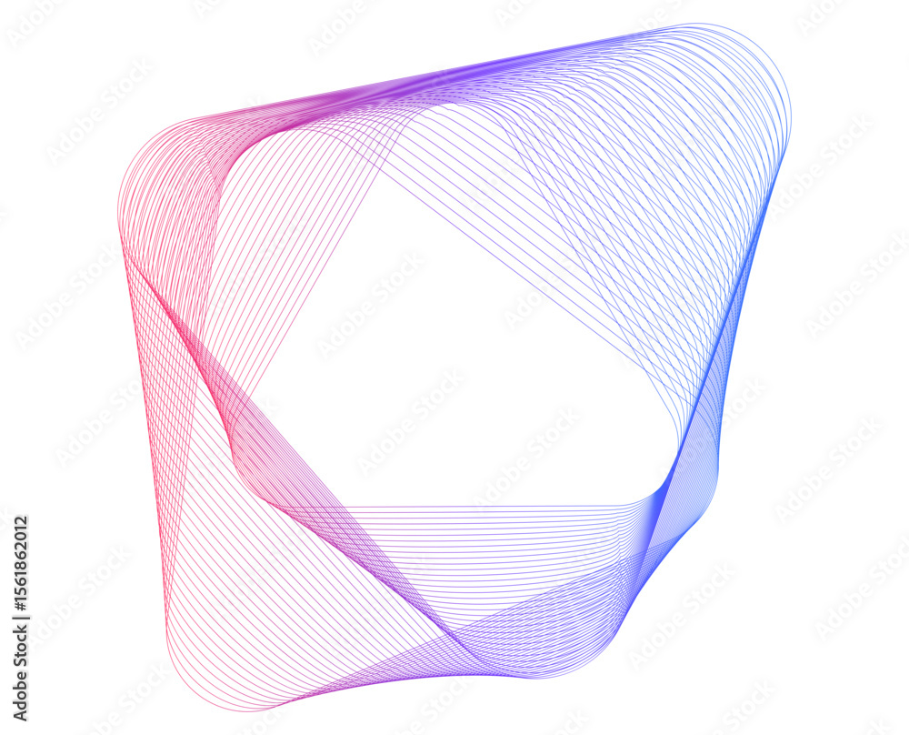 Poster pink ribbon on white background design element wave lines guilloche curve line background circle for