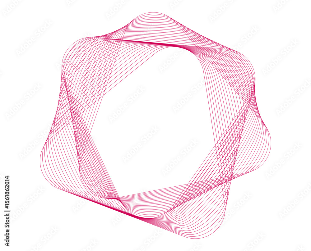 Poster pink ribbon on white background design element wave lines guilloche curve line background circle for