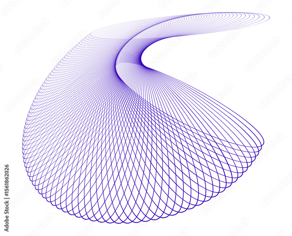 Aufkleber 3d render of an abstract background design element wave lines guilloche curve line background circle