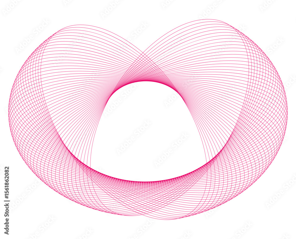 Poster pink ribbon on white design element wave lines guilloche curve line background circle for pattern br