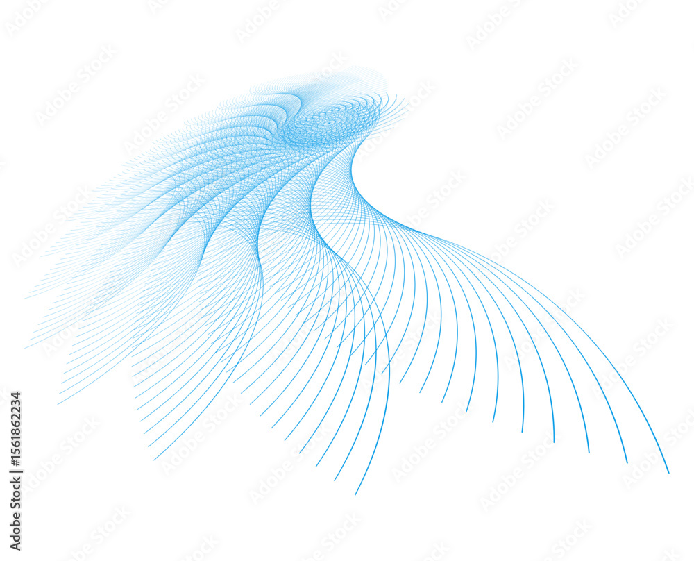 Poster white wings isolated on white background design element wave lines guilloche curve line background c