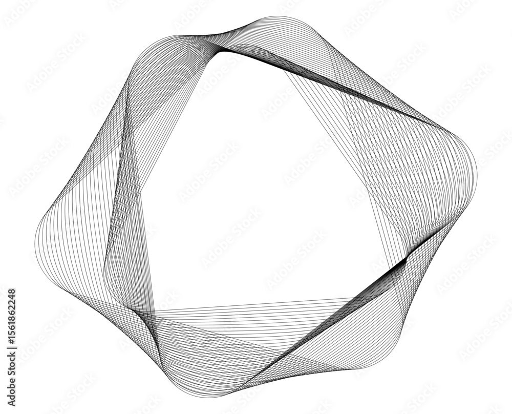 Poster abstract geometric shape design element wave lines guilloche curve line background circle for patter