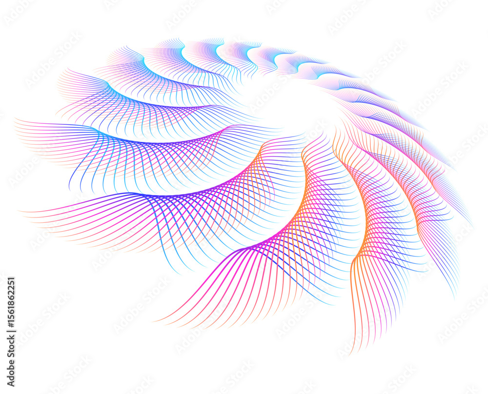 Poster abstract flower vector illustration design element wave lines guilloche curve line background circle