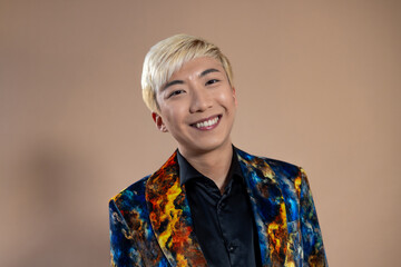 Dressed Smart and Smiling in the Studio