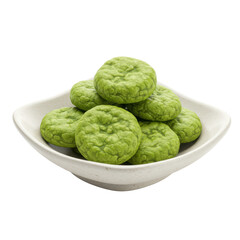 Fototapeta premium Stacked Matcha Green Tea Cookies in a Dish
