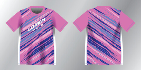 abstract blue and pink background pattern for sport jersey design mockup