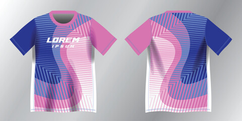 abstract blue and pink background pattern for sport jersey design mockup