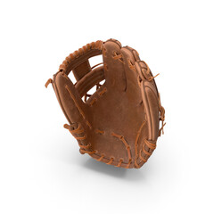 Baseball Glove Worn Leather Baseball Equipment Sports Gear 3D , Transparent background , png