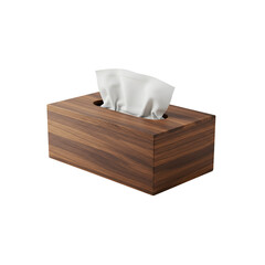 Colorful tissue box with white facial tissues, isolated on transparent or white background&mdash;ideal for hygiene ads, medical use, office decor, packaging mockups, and home essentials.
