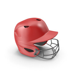 Red Baseball Batting Helmet Protective Gear for Players 3D , transparent background , png