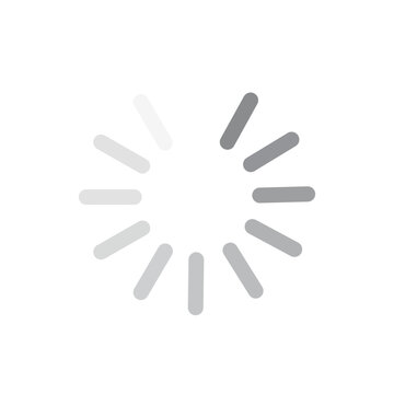 Circular loading indicator with grey bars rotating on a transparent background isolated on transparent background