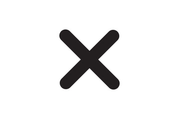 Obraz premium Simple black cross symbol with rounded ends isolated on a transparent background isolated on transparent background