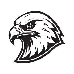 Eagle head icon vector illustration simple mascot design
