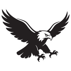 Eagle flying silhouette on white background simple vector design