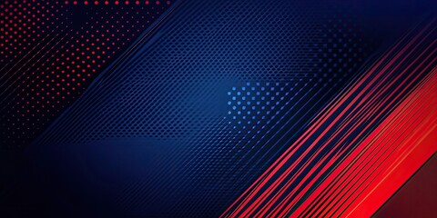 Fototapeta premium Abstract Background of Dotted Red, Diagonal Red Lines, and Blue Mesh Pattern