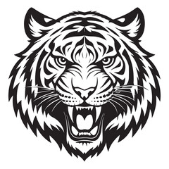Fototapeta premium Tiger head vector illustration wild animal tribal tattoo logo design