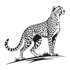 Cheetah vector illustration on branch with wildlife theme