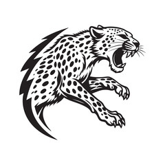 Tribal Style leopard Tattoo Vector Design