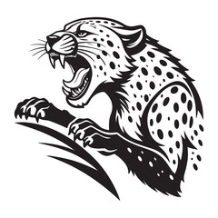Leopard and Panther Vector Illustration in Tribal Tattoo Style