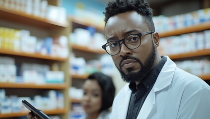 Obraz premium Pharmacist in a pharmacy setting