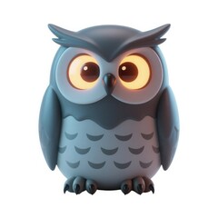 Fototapeta premium Wise Owl: A captivating illustration of a wide-eyed owl in a whimsical setting, its expressive eyes radiating knowledge and insight. 