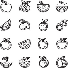 Fruit Black Line Editable Icons