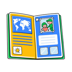 Adventure Passport Design for Digital Nomad Kids Featuring Travel Memories and Exploration Opportunities for Websites, Blogs, Education, and Family Activities  