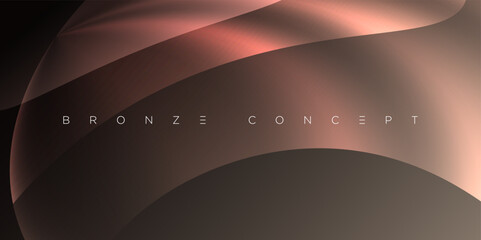 Abstract metallic bronze vector with flowing curved shapes and soft light gradients. Perfect for elegant branding, digital design, modern presentations, and high-end creative visual compositions.