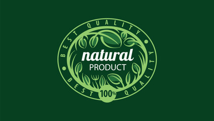 Vector logo of a natural product, hand-drawn in an artistic style
