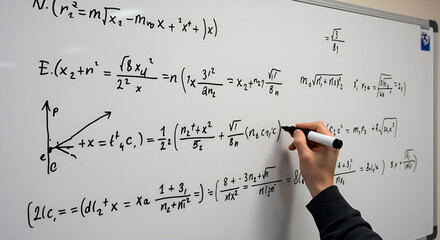 businessman writing on whiteboard