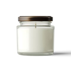 Elegant Glass Jar Candle with Dark Lid Modern, Minimalist Design Calm, Serene Mood.