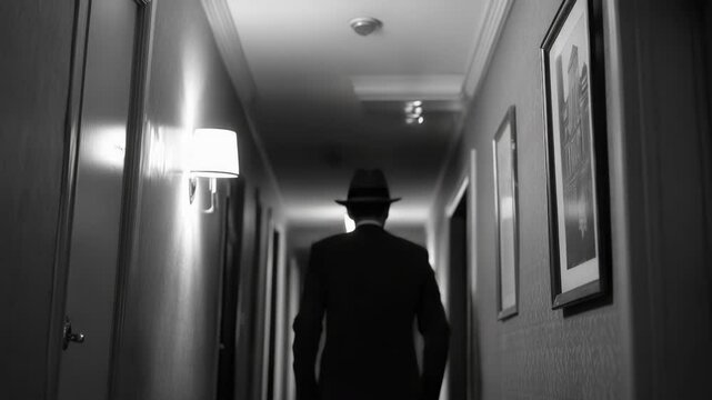 Man in suit with fedora hat.