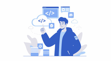 Cloud Computing Solution Developer Visualize Future Coding System Transformation