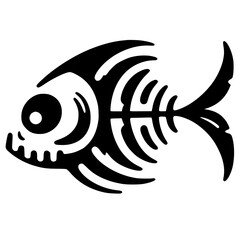Fish skeleton silhouette vector design