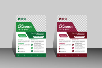 Open Enrollment Flyer: A compelling flyer design showcasing academic opportunities and admission. The vibrant layout communicates key details about program, with an inviting aesthetic
