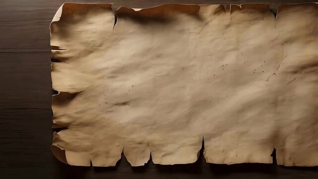 Blank parchment background on wooden surface offers old world charm and vintage appeal