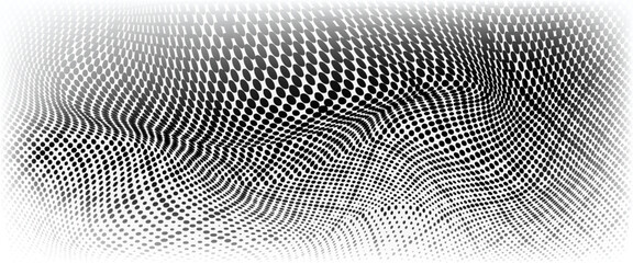 Half tone gradient. Dotted gradient, fine dot spraying and halftone dotted background seamless horizontal geometric pattern vector template set. vector illustration