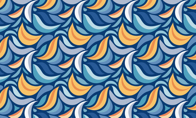 Modern Abstract Flying Birds Seamless Pattern