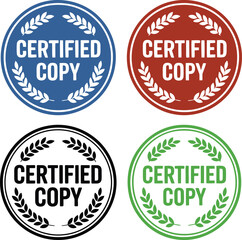 Obraz premium Certified copy stamp vector image collection for official document use only