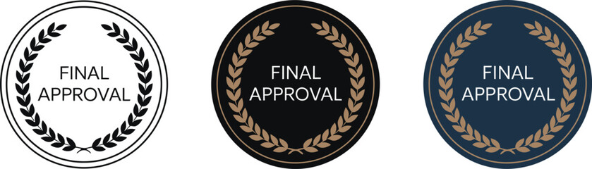 Final approval stamp vector design for business and document verification