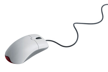 Plastic computer mouse on white background.