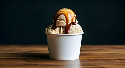 Homemade Coffee Affogato Gelato Ice Cream in a Cup