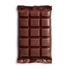 Obraz premium Studio shot of milk chocolate bar in foil wrapper, rich brown, delicious, sweet treat.