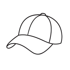 Simple Outline of a Baseball Cap